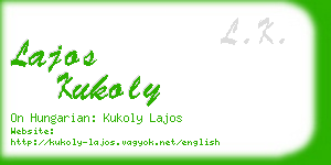 lajos kukoly business card